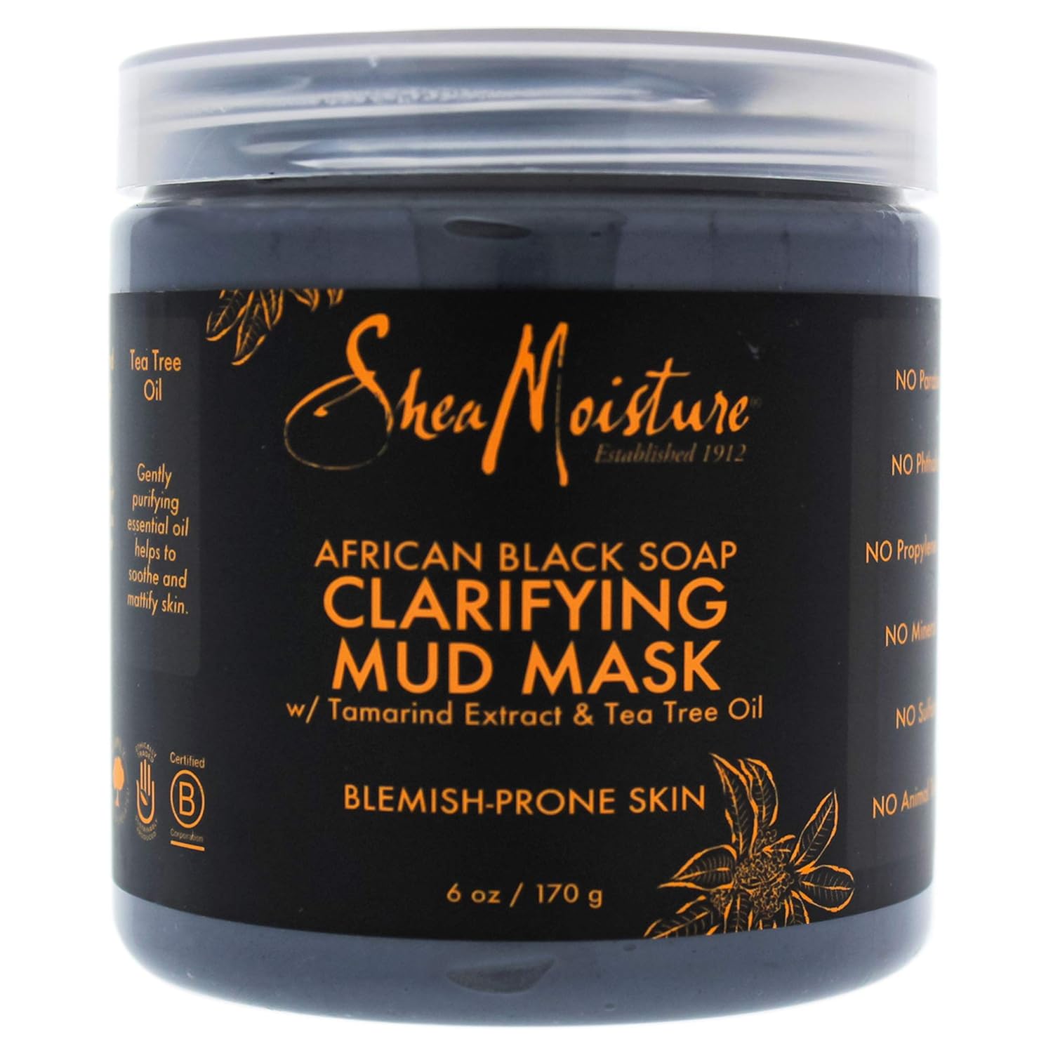 Shea Moisture African Black Soap Clarifying Mud Mask for Unisex, 6 Ounce