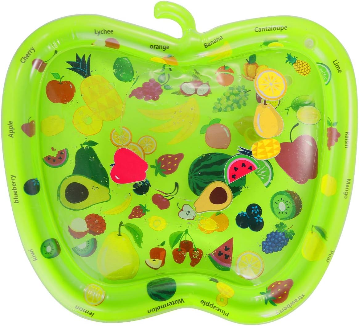 Ruiqas Kids Sprinkler Pad Sprinkler Splash Water Play Mat Outdoor Inflatable Kids Toddler Fountain Play Pad (green, S)