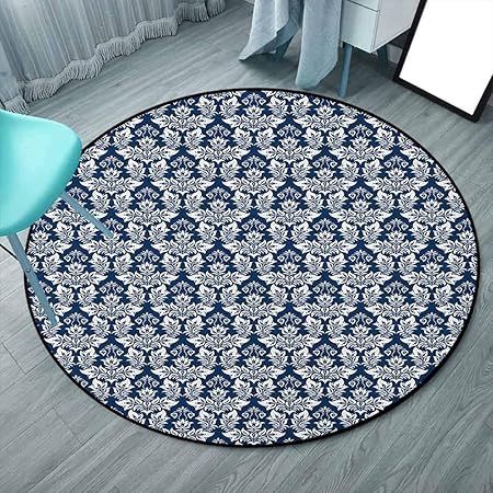 Alfombra redonda para sala de estar y comedor de 3 pies 7 pulgadas