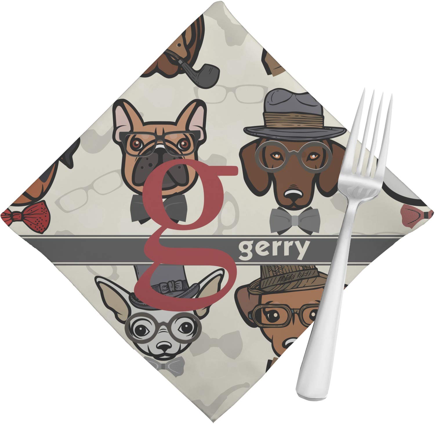YouCustomizeIt Hipster Dogs Napkins (Set of 4