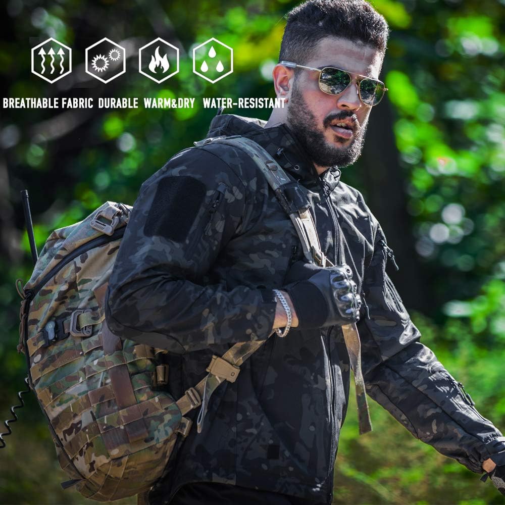 ANTARCTICA Men's Outdoor Waterproof Soft Shell Hooded Military Tactical Jacket: Clothing