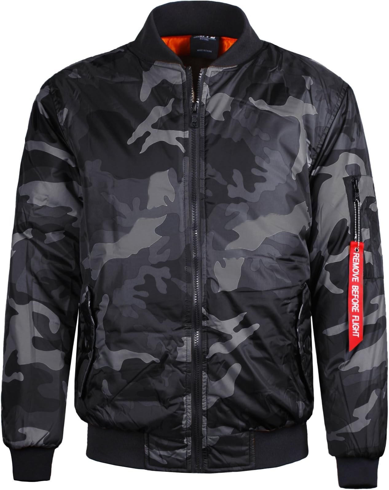 Guytalk Men's Reversible Flight Bomber Jacket