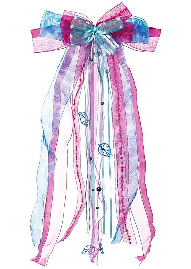 alles-meine.de GmbH große 3-D Schleife - 24 cm breit u. 55 cm lang - rosa / pink - blau - Geschenkschleife / Geschenkband mit