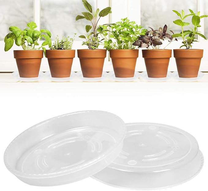 6Pcs Clear Plant SaucersFUNVC Flower Pot Drip Trays for Indoor