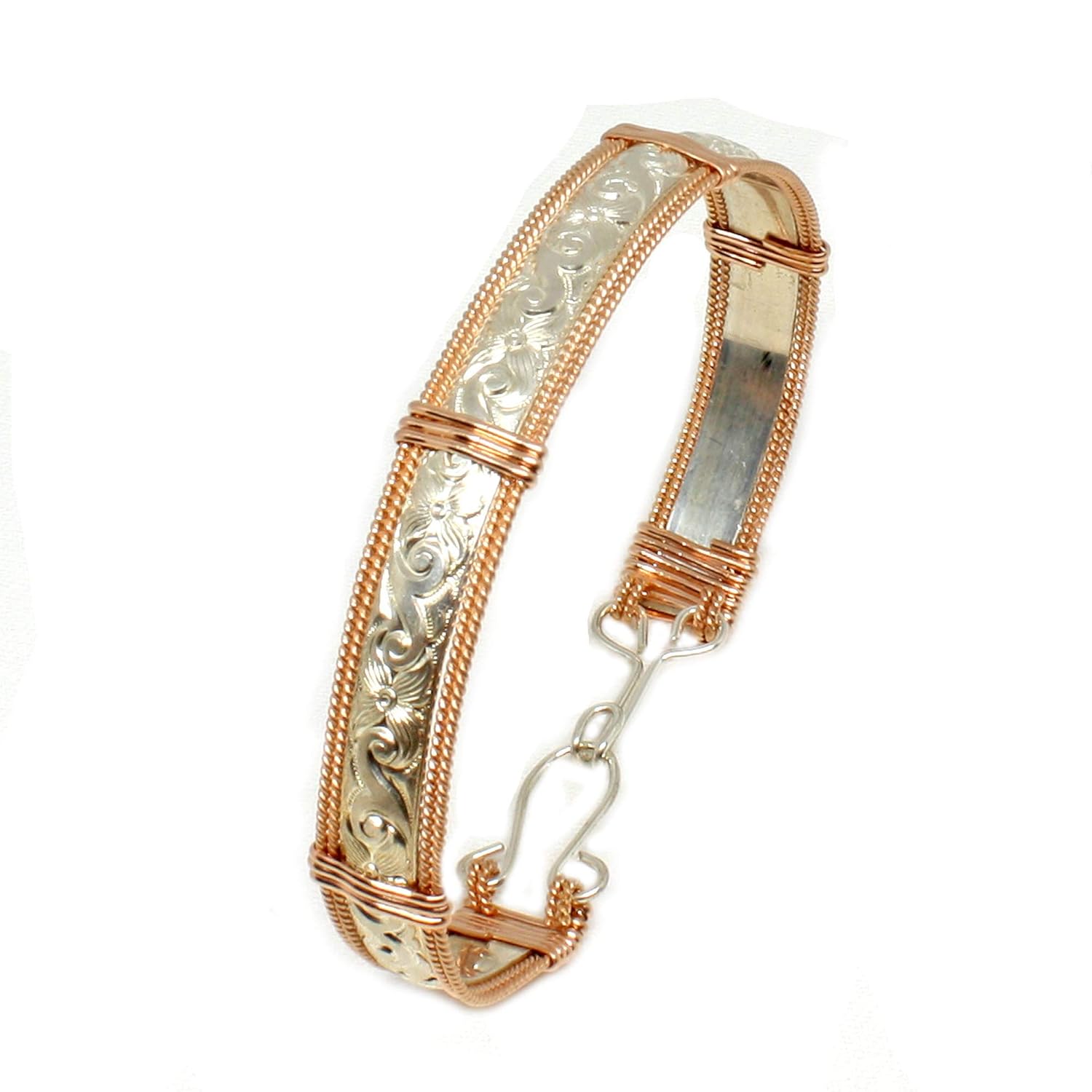 Amazon.com: Handmade Rose Gold and Sterling Silver Bracelet, Rose Gold