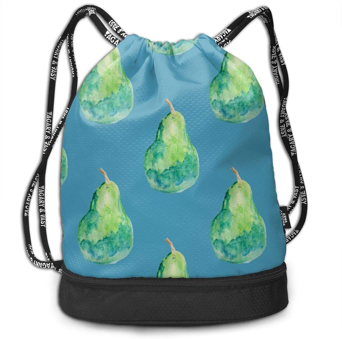 Green Pear Drawstring Bag For Mens And Womens, 100