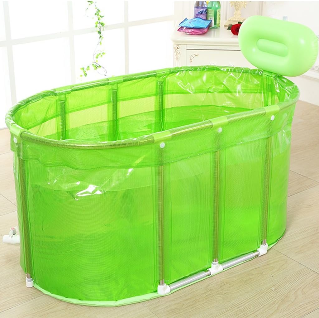 HWZDYZW Portable Folding Bathtub Swimming Pool Large Freestanding Corner Bathtub Bath Bucket for Adult (Color : Green)