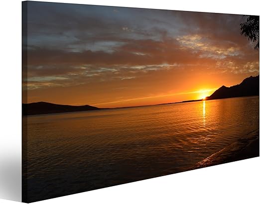 Islandburner Tableau Tableaux Sur Toile Un Beau Coucher De