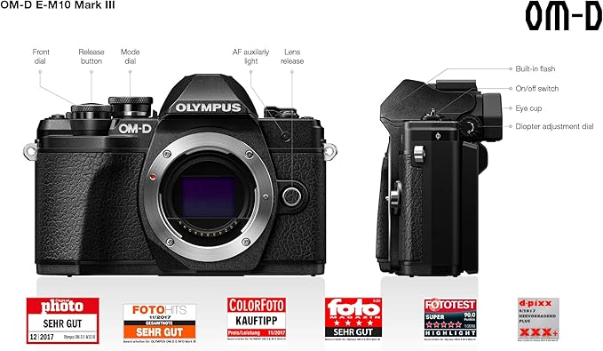 Olympus Om D E M10 Mark Iii Micro Four Thirds System Camera 16 Megapixels Image Stabilizer Electronic Viewfinder 4k Video Black Camera Photo Amazon Com