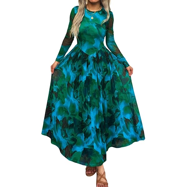princess polly baby blue dress Boho Dresses for Women 2025 Casual Spring Floral Long Sleeve Empire Waist  Maxi Dress Bohemian Elegant Wedding Guest Dress Fit and Flare Long Work  Dress Summer Semi Formal Plus Size Wrap Dress