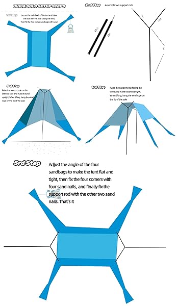 LARGE PORTABLE BEACH SHADE- 15X10FT, EASY SETUP, UPF50+ PROTECTION, ULTRA-STABLE, GULL-WING BEACH TENT