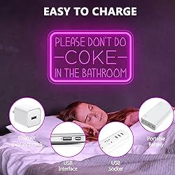 Please Don't Do Coke in The Bathroom Neon Sign for