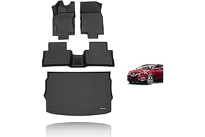 KELCSEECS Floor Mats & Cargo Liner for 2017 2018 2019 2020 2021 2022 Nissan Rogue Sport（Only Fit Cargo Mat in Upper Position） Car Mats Trunk Mat All Weather Rogue Sport Floor Mats Trunk Liner