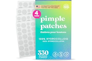 LivaClean 330 CT Pimple Patches for Face w/Hydrocolloid Only | Ideal for Sensitive Skin - Four Sizes - Pimple Patch, Hydrocol
