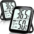 Antonki 2-Pack Hygrometer Indoor Thermometer Room Thermometer Indoor Digital Temperature and Humidity Monitor Humidity Sensor