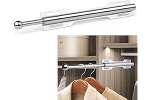 LOMILD Closet Valet Rod Slide Out, Closet Pull Out Rod for Bedroom Laundry Room Bathroom, Chrome