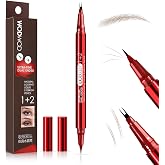 Eyebrow Pencil for Women, Dual-Ended Microblading Eyebrow Pen with 2-Fork Tip &amp; Precise Brush-Tip, Waterproof Brow Pencil for Natural Hair-Like Strokes, Long-Lasting Eye Brow Pen (02 Light Brunette)