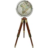Replogle World Globe with Stand 16 Inch Floor Globe - Antique,Raised Relief Globes For Children and Kids Classroom Decor,Made In USA