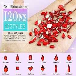 Dowarm 3200PCS Nail Art Rhinestones, Red/Siam