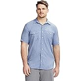 Izod Mens Big & Tall Sunshield Performance Button Down Short Sleeve Shirt