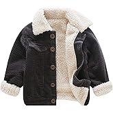 Morubut Toddler Boy Winter Thick Corduroy Coat Baby Boys Sherpa Lined Jacket Outwear