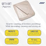 ViraCare Laminated Cotton Dust Sheet 12x9 ft Paint Drop Cloth Reusable view 5