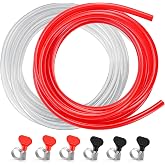 10FT Kegerator Beer Co2 Gas Lines Kit,ID 3/16" Keg Lines ID 7mm Co2 Hose | WELLBOM Food-Grade Kegerator Beer Line Replacement Kit PVC Beer Line Tubing with Clamp for Brewing Keg Faucet, D Keg Coupler
