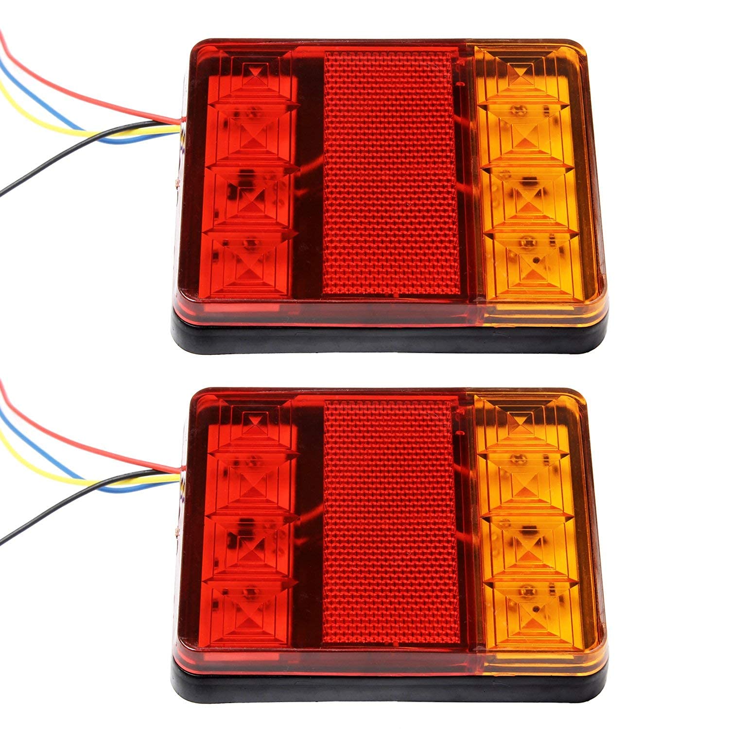 Discoball Rear Trailer Light 8 LEDs Low Power Consumption 5W Waterproof 20cm Easy install, Universal 12V (2 PCS)