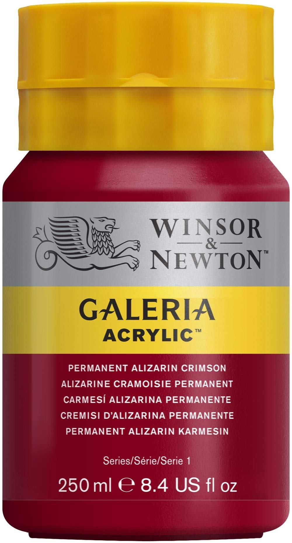 Winsor & Newton 250ml Bottle Galeria Acrylic Colour with Nozzle Cap - Permanent Alizarin Crimson โ image 1