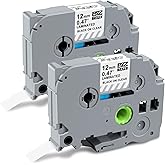 Compatible with Brother TZe-131/TZ-131 Clear Label Tape BOYEEZON Laminated Tape 12mm (1/2 Inch) x 26.2 Ft Replacement for PT-H100, PT-D210, PT-D220, PT-D600, PT-1280 2-Pack