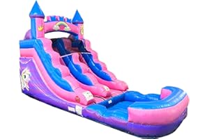 POGO BOUNCE HOUSE Inflatable Water Slides for Kids - Backyard Inflatable Water Slides with Splash Pool - Pink Unicorn Slide Complete with Blower, and Stakes - 21' x 9' - 12' Tall Slide