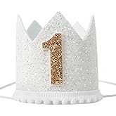 KOJIN Boho 1st/First Birthday Hat - Birthday Decoration, White Colored 1st Hat, Cake Smash Photo Prop