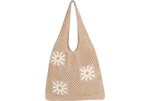 Topdear Crochet Tote Bag for Women, Aesthetic Crochet Mesh Beach Tote Bag, Summer Vacation Knitted Bag for Women Shoulder
