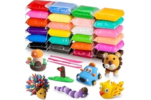 CiaraQ Modeling Clay Kit - 24 Colors Air Dry Ultra Light Clay, Safe & Non-Toxic, Great Gift for Kids.