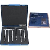 Accusize 6-Piece Telescoping Gage Set, 5/16 in to 6 in Range | Satin Chrome Finish, Hardened Tool Steel Contacts, Self-Centering, Fitted Plastic Box, for Professional Use, 3602-5018