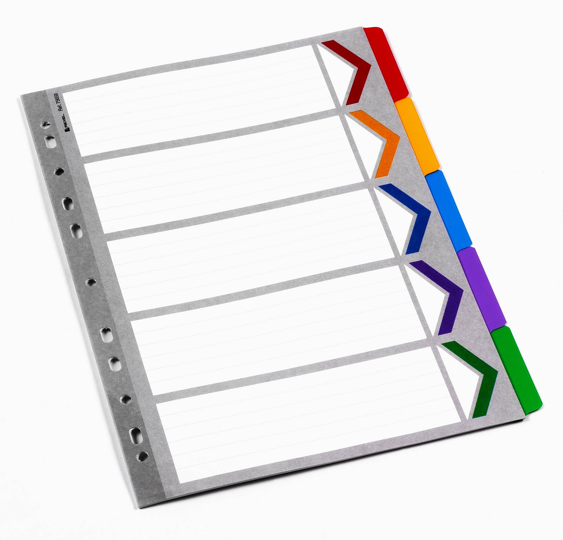 Rexel Mylar 5 Part Divider White/Multicolour