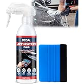 JAOJAO Decal Application Fluid, Durable Adhesive, Bubble-Free for Film | Suitable for Applications of Decals, Graphics and Film on Cars and Wrap, AUT Remove Bubble with Felt Edge Squeegee , 300G