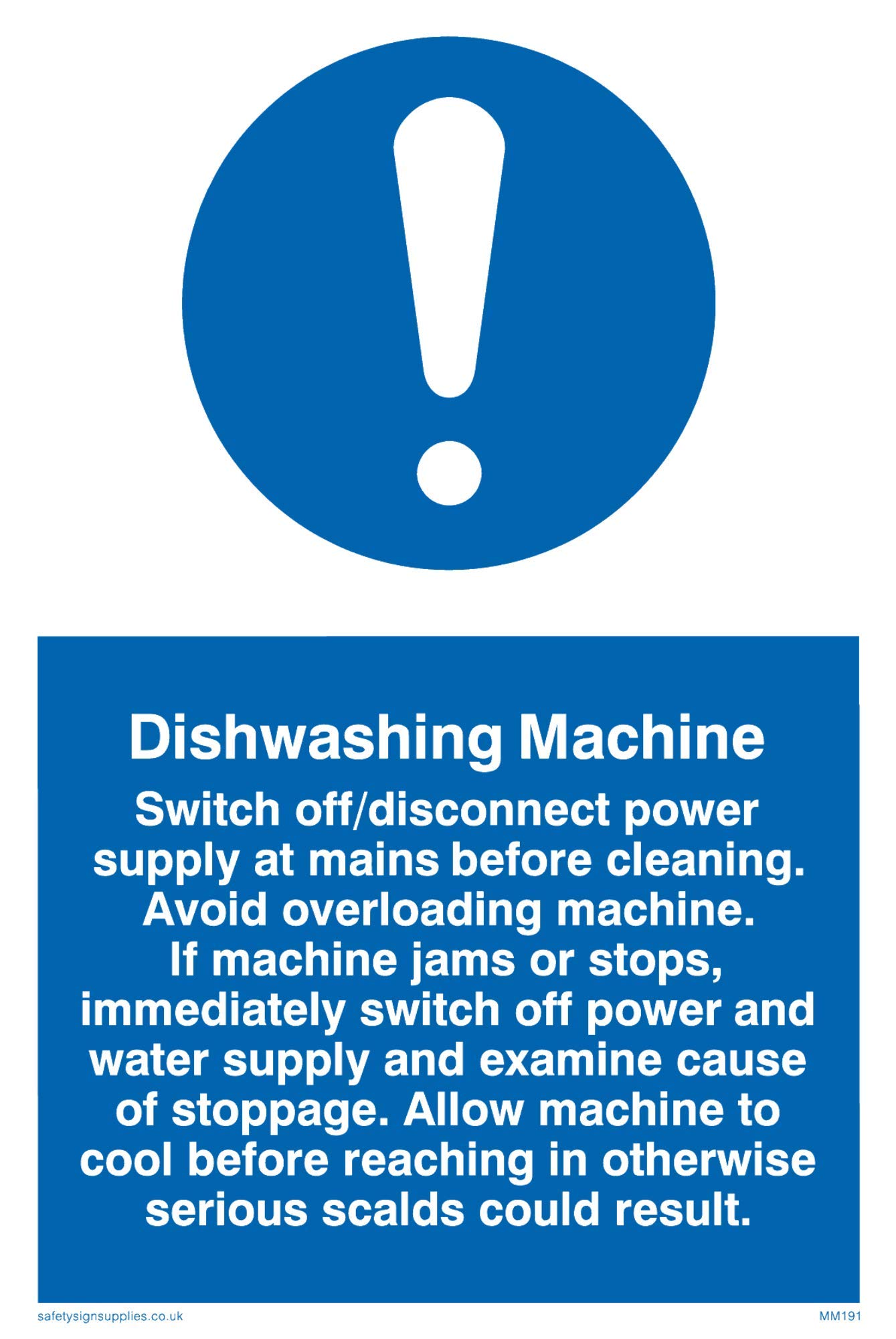 Viking Signs MM191-A6P-V Dishwashing Machine Rules Sign, Vinyl, 150 mm x 100 mm