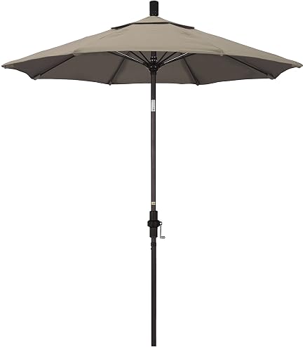 california umbrella 7.5 patio umbrella 7.5' Round Sunbrella Aluminum Outdoor Deck, Pool or Umbrella, Crank Lift, Auto Tilt, Bronze Pole, Antique Beige : Patio, Lawn & Garden Open Face Vs Half-Face to offer even longer Size:Eagle Claw Hook Bronze Treble Size 4 Series:Ugly Stik Ice