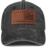 Embroidered Leather That's What I Do I Fix Stuff and I Know Things Hat for Men Dad Husband Uncle Adjustable Baseball Cap