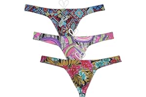 OROCOJUCO Sport Mens Print Thong Swimsuit Contour Pouch Bikini Swimwear Board Surf Short Trunks Swim Tangas
