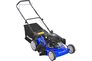 BILT HARD 21 Inch 201cc 4-Cycle Engine Push Lawn Mower, 3-in-1 Gas Lawn Mower with Bagging, Mulching and Side Discharge, Easy Start with Adjustable 8-Positions Cutting Height for Lawn, Yard, Garden