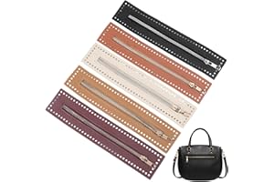 CALFOVERA 5Pcs 5 Colors Crochet Bag Zipper PU Leather End Zippers Frame 10.6 Inch Black Brown Beige Red Handmade Bags Sewing 