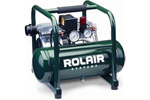 Rolair JC10 1 HP Oil-Less Compressor with Overload Protection and Low RPM for Quiet Operation, 2.3 gal