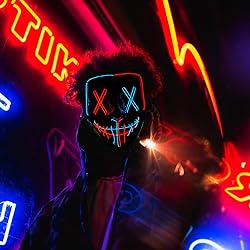 Poptrend Halloween Mask LED Light up Mask Scary