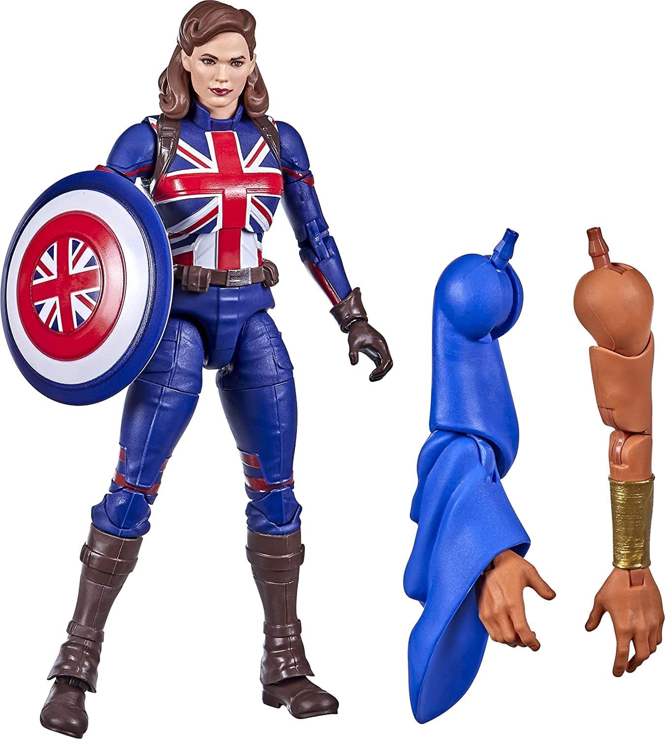 Photo 1 of Avengers Marvel Legends Series 6-inch Scale Action Figure Toy Marvel’s Captain Carter, Premium Design, 1 Figure, 1 Accessory, and 2 Build-a-Figure Parts