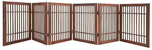 Pet Dog Gate Strong and Durable Freestanding Folding Acacia