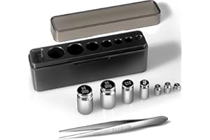 UNIWEIGH Calibration Weights Set, 7pcs 1-60g Calibration Gram Scale Weights Kit, Small Test Weight for Scales Digital Weight Grams, Includes: 1g*1, 2g*2, 5g*1,10g*1, 20g*2,1 Piece Tweezers