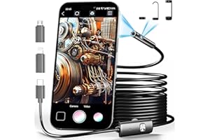 Dual Lens Endoscope Camera with Light, TLMUSE Borescope 1920P HD Inspection Camera, IP67 Waterproof for Android, iPhone, iPad