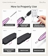 MelodySusie PC120I Nail Drill 20000RPM E File Rose Compact Portable view 5